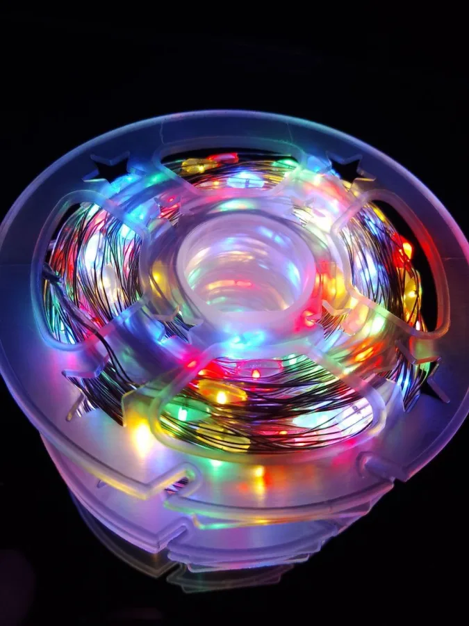 Guirlande USB "gouttes LED" 50 m, 500 LED, multicolore, 8 modes + télécommande