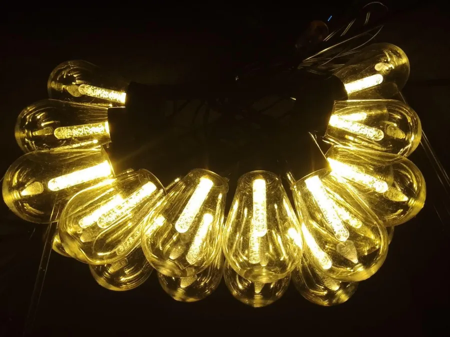 Lampes décoratives guirlande 5 m, 10 ampoules, couleur blanc chaud, 8 modes + télécommande
