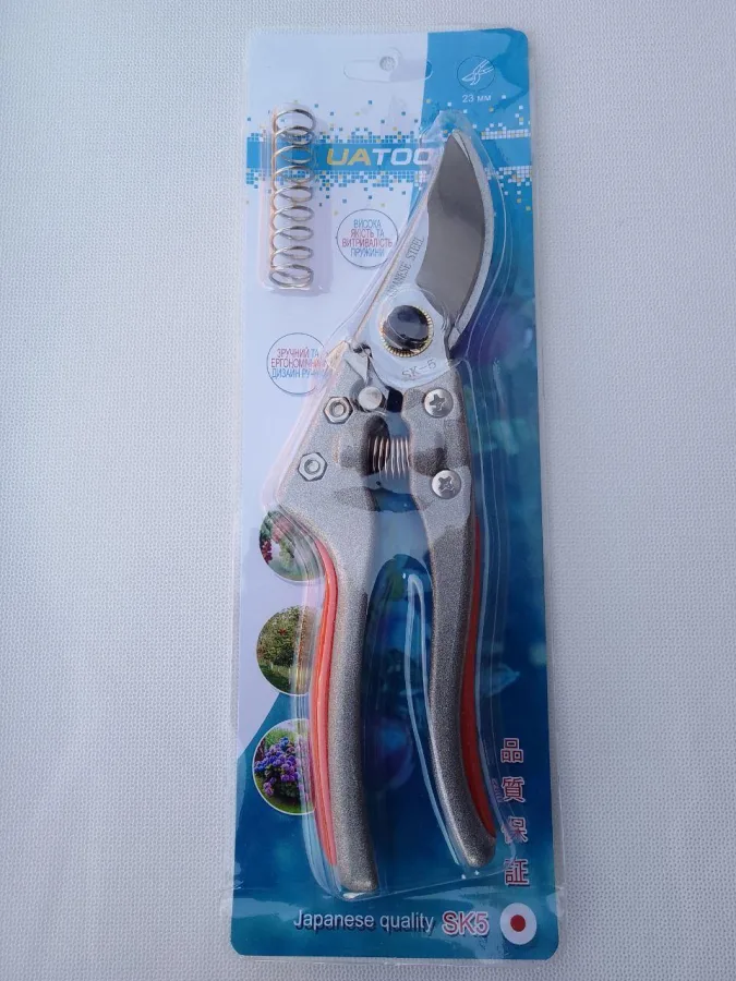 Uatool Garden Secateurs with One-Piece Forged Handles, SK5 Steel, 20mm Cut — Built for Durability