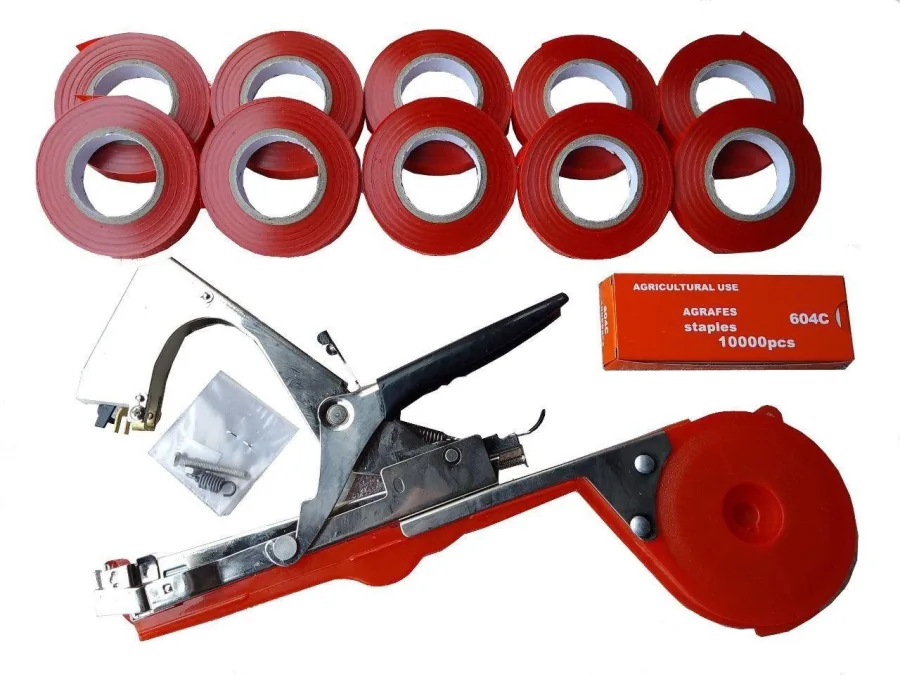 Tapetool Grape and Vine Tying Tapener (Taiwan) — Mechanical Garden Staple Gun for Fast Plant Tying
