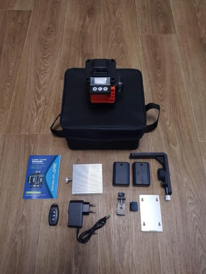 Technoprominj 4D Green-Beam Laser Level — Cross-Line Construction Level for Tiling and Ceilings